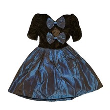Vintage Jessica McClintock 3/4 Gunne Sax Dress Velvet Party Prom Iridescent 90s