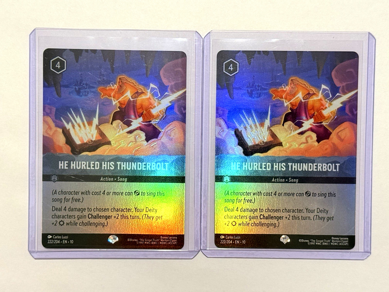 Lorcana Whispers in the Well - He Hurled His Thunderbolt #222/204 Epic Foil (2)