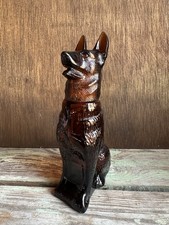 Vintage Avon German Shepherd Brown Glass Tai Winds Aftershave Bottle