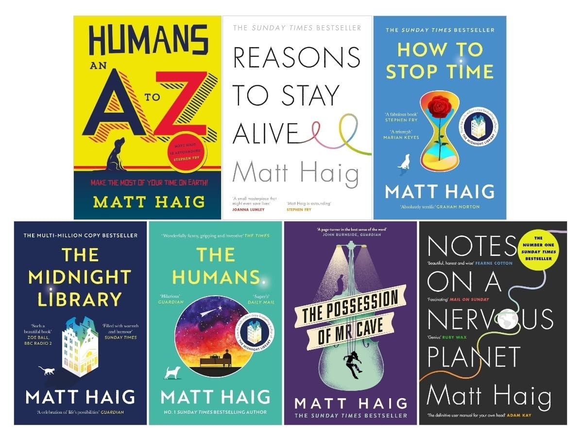 Matt Haig Collection 7 Books Set Time Humans,How to Stop,The Midnight Library
