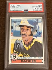 1979 Topps Baseball - #116 Ozzie Smith (RC) Padres Autograph PSA 10 (Set Break)*