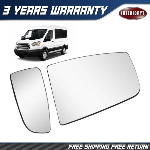 Mirror Glass Upper&Lower Passenger Side Right RH for 2015-2022 Ford Transit-150