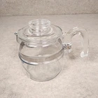 Vintage Pyrex 7754 B Flameware Glass Coffee Percolator Pot and Lid Only 4 Cup