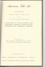 American Folk Art Catalog, Mrs. John D. Rockefeller, Paintings & Sculpture, 1940