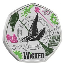 New Release 2026 UK Colour 50p Coin. Official Wicked COLOUR 50p Coin Royal Mint