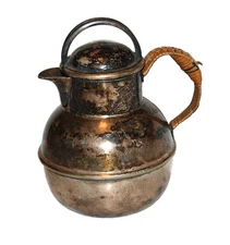 PAIRPOINT MFG Lidded Creamer Wicker Handle 0305 Sheffield Silverplate 1890's Old