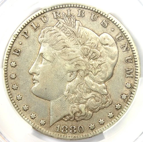 1880-CC Morgan Silver Dollar $1 Carson City Coin - Certified CAC XF Details (EF)