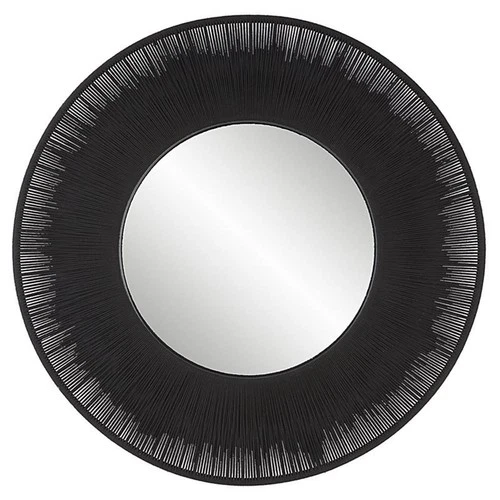 Uttermost Sailors Knot Round Coastal Iron Rope and MDF Wood Mirror in Dyed Black - Picture 1 of 7