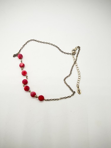 Barse Necklace With Pink Beads 925 Silver Lobster Clasp