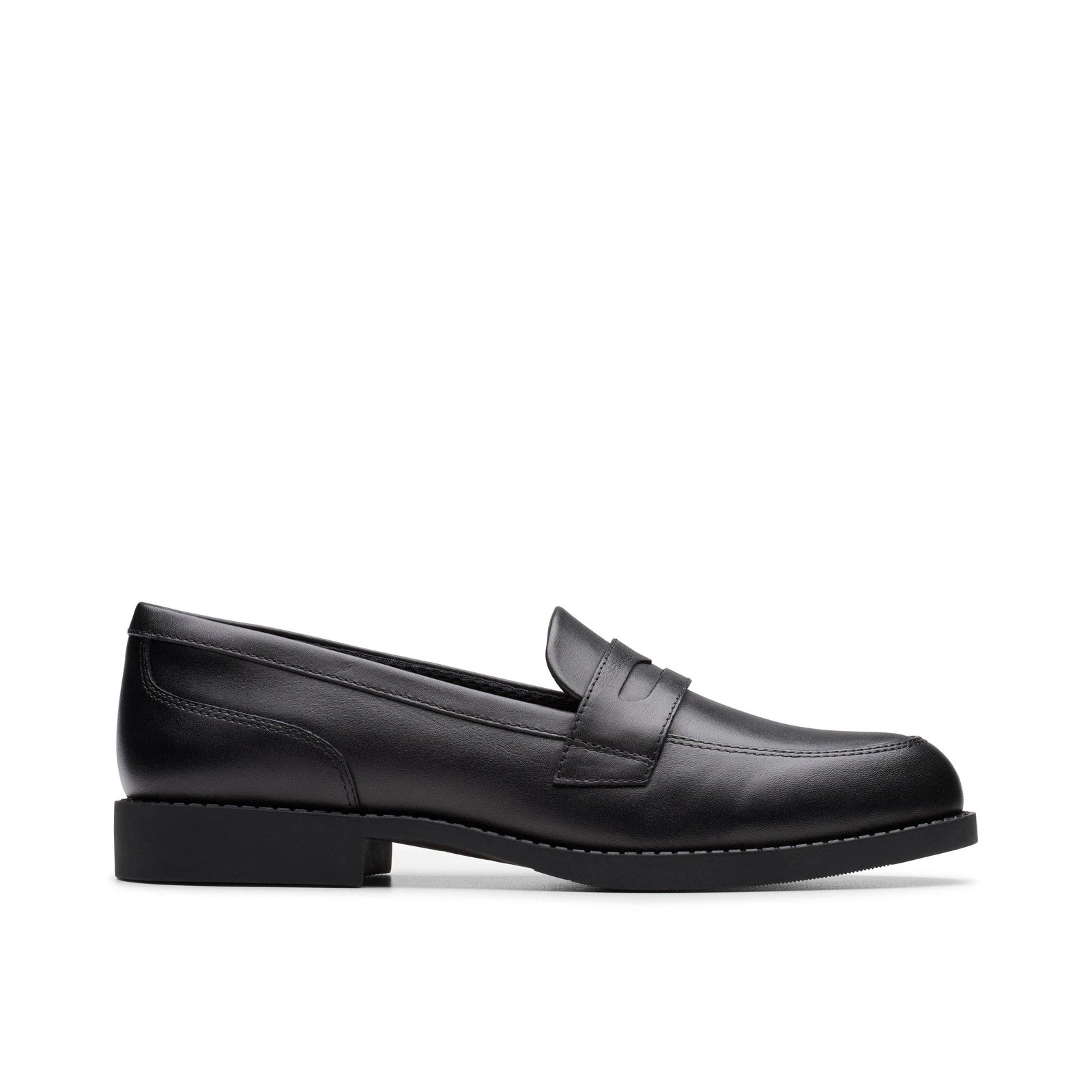 Mocassini Clarks bambini unisex ragazze ragazzi bordo tapa giovani in pelle nera