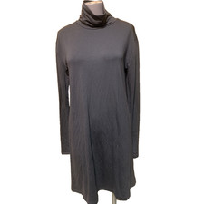 Ann Taylor LOFT Gray Turtleneck Dress Size Medium Office Preppy Cottage Core
