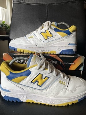 New Balance 550 White Yellow & Blue BS550NCG Herren UK 7 sehr guter Zustand