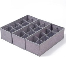 3-piece set of sock and underwear drawer dividers,foldable wardrobe storage box