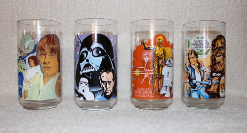 1977 Vintage Star Wars Burger King/Coca-Cola Glasses - Complete Set Of 4