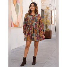 NWT Kika Vargas x Target Anemone Floral Scallop Collar Mini Dress S