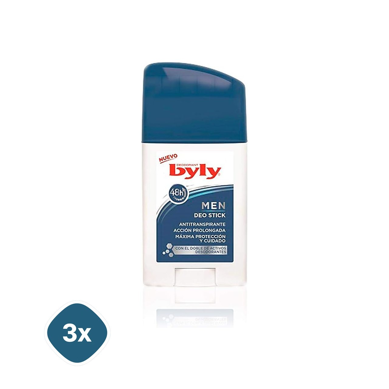 Byly For Men Antiperspirant Deodorant Stick 3x 50ml 48h No Stains