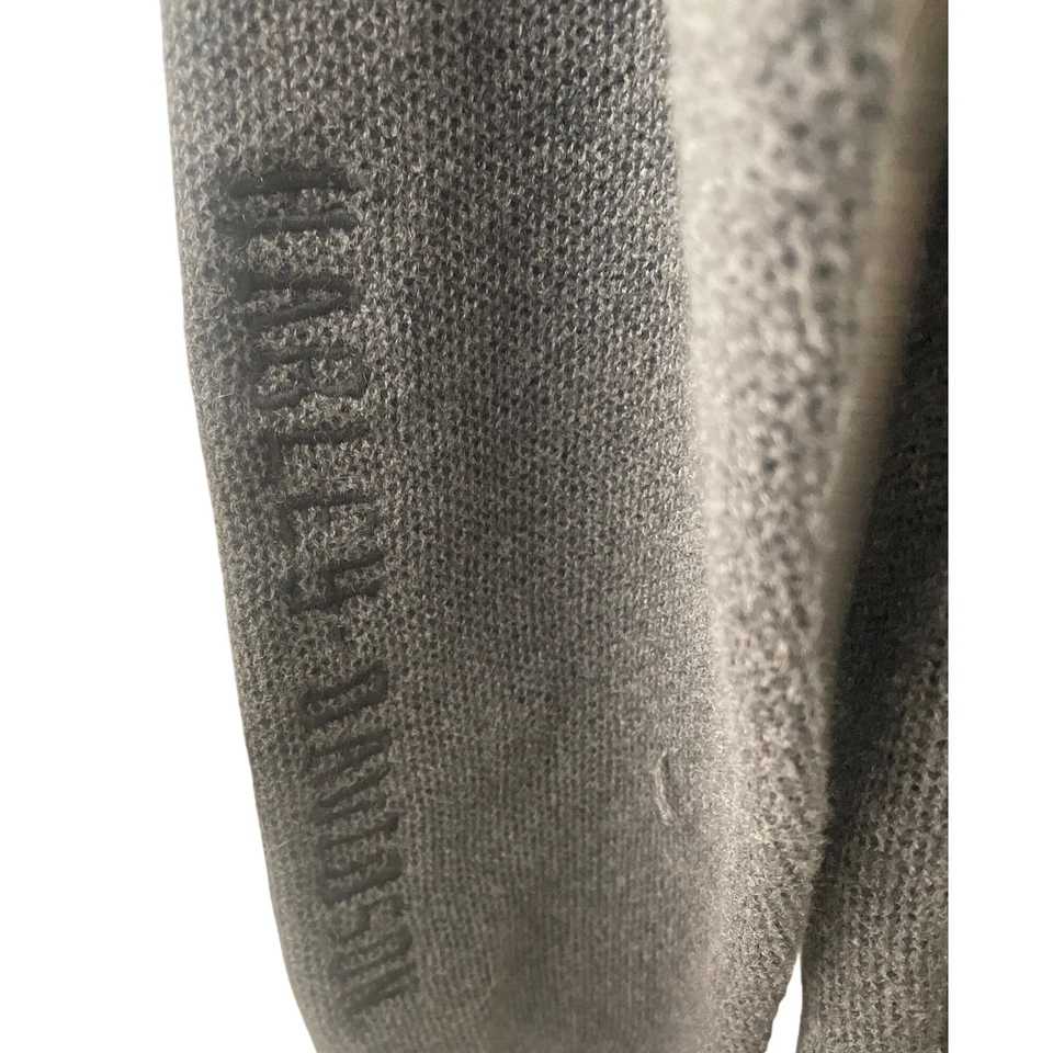 Мужской серый свитер Harley Davidson из хлопковой кашемировой смеси Henley размер M - Изображение 2 из 4