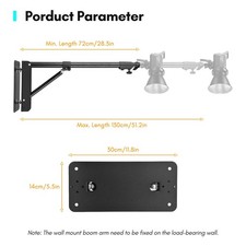 Wall Mounting Triangle Boom Arm Light Stand For Photography Strobe Light