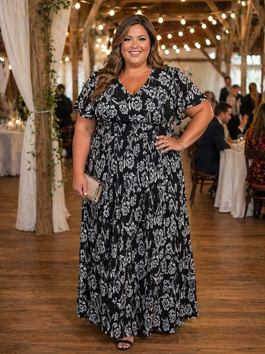 chinese dress ladies Plus Size A Flow Of Fall Colors Maxi – Chic & Curvy Couture Boutique