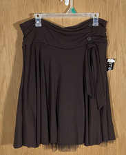 Vtg Y2K Mini Skirt Scrunch Waistband Forest Fairy WhimsiGoth FairyGrunge Sz Lg