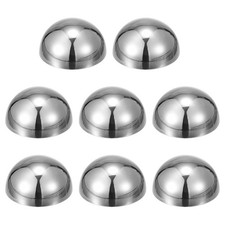 8pcs 3.9" Stainless Steel Hollow Mirror Polished Hemisphere Ball, Silver