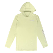 G. Loomis Long Sleeve Hooded Performance Tee Color - Olive Size - LG (GTEESUN...