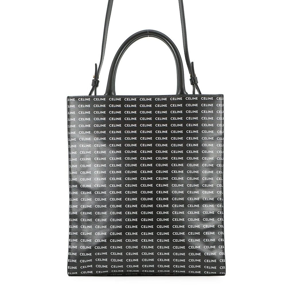 Celine — CELINE Vertical Cover 2WAYBag Size Small PVC/Leather Black/White 191542DT2.38AW