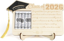 Class of 2026 Graduation Money Holder, Wooden Graduation Gifts Money Cash, 2026