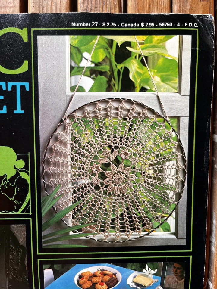 Magic Crochet # 27 Pattern Magazine October 1983 Doilies Suncatcher Runner Boho - Image 2 of 4