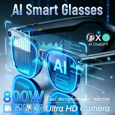 2026 AI Smart Glasses ChatGPT 800W HD Camera 4K Video Recorder 100+Translation B