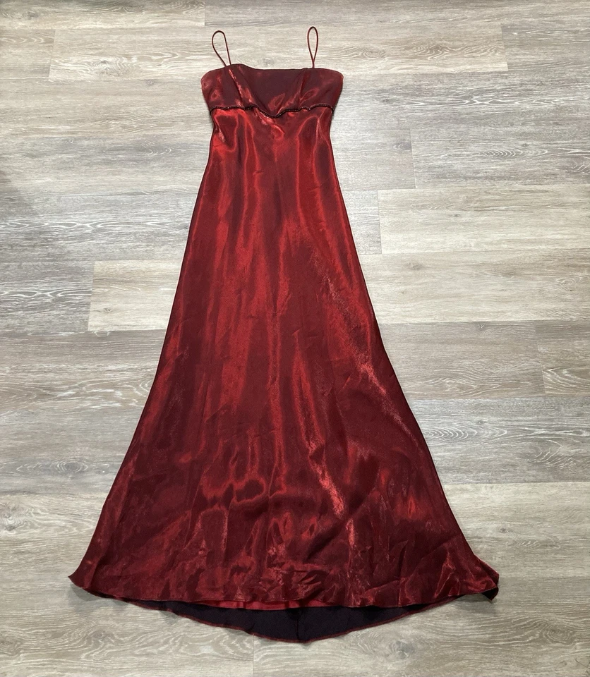Maxi Vestido De Colección Blondie Nites Imperio Años 90 Talla 9 Baile de graduación Corsé Rojo Hada Glamour LEER Foto 2 de 4
