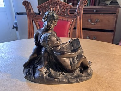 Rokoko Cherub Stil Kinder Skulptur Ornament Vintage Resin Retro Kitsch Kunst