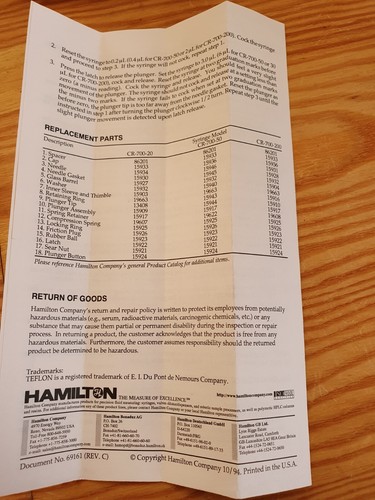 Hamilton CR700-200 Constant Rate Syrine 20 ul used - Bild 10 von 12
