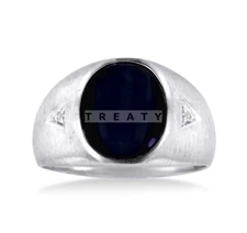 Black Onyx Oval Cut Gemstone With 925 Sterling Silver Ring For Men's #160