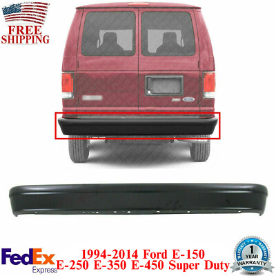 Rear Bumper Painted Black For 1994-2014 Ford Econoline E-150 E-250 E-350 E-450