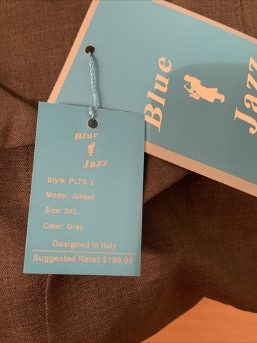 Blue Jazz Men's Shirt Gray 3XL Long Sleeve Button Up Shirt Designed In Italy NWT - Picture 4 of 8