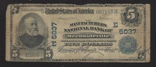 Mechanicville, NY, Charter #5037, $5.00, 1902-Plain Back, Very Good, 13 Reported