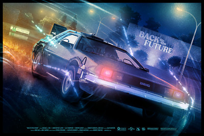 BottleNeck Gallery Kevin Wilson Back to the Future Foil Variant Poster 36 x 24