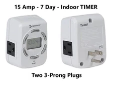 Intermatic 15-Amp Two 3-Prong Outlet Heavy Duty Digital Indoor 7 Day Timer