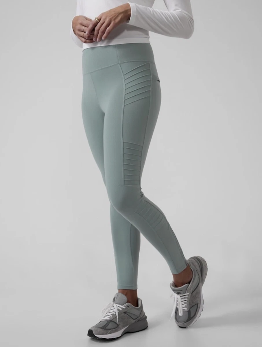 NEW Athleta Delancey Moto Tight XS Extra Small Minimalistic Grey Work Travel