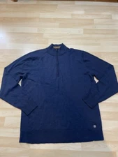 Smartwool Men’s 1/4 Zip Sweater 100% Merino Wool Size XL Navy Blue 