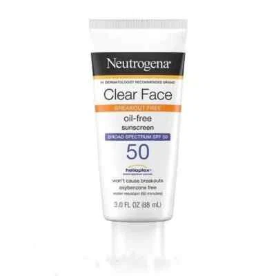 NEUTROGENA CLEAR FACE SPF 50 OIL FREE SUNSCREEN 3oz EXP 5/25