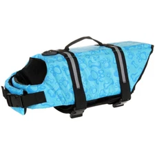 Dog Life Jacket Swimming Float Vest Adjustable Preserver Blue Dog Puppy Swimsuit