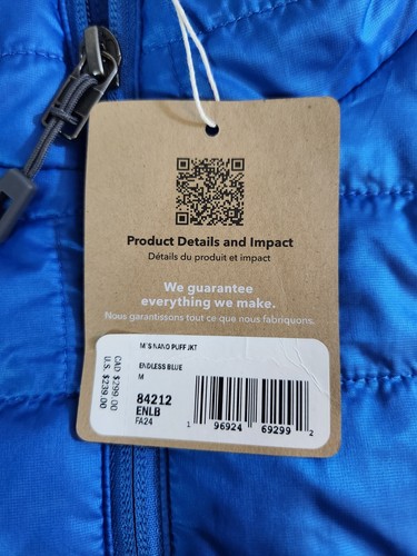 Chaqueta Patagonia Nano Puff Azul Sin Fin Para Hombre Talla Mediana Nueva - Imagen 8 de 12