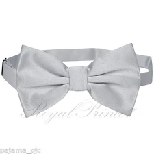 Classic New Silver Gray Men's Pre-tied Bowtie Bow tie wedding Party Prom