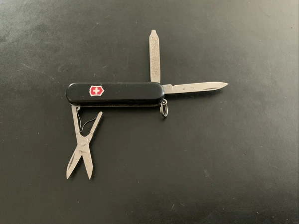 Victorinox Swiss Army Knife Black Swisslite Red LED W/ Advertising