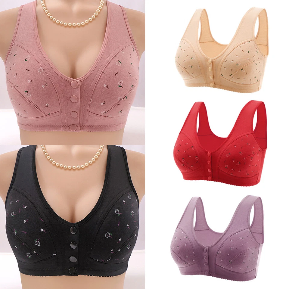 Sutiã Margarida Feminino Mais Velho - Confortável e Conveniente Botão Frontal Idoso - Imagem 2 de 4