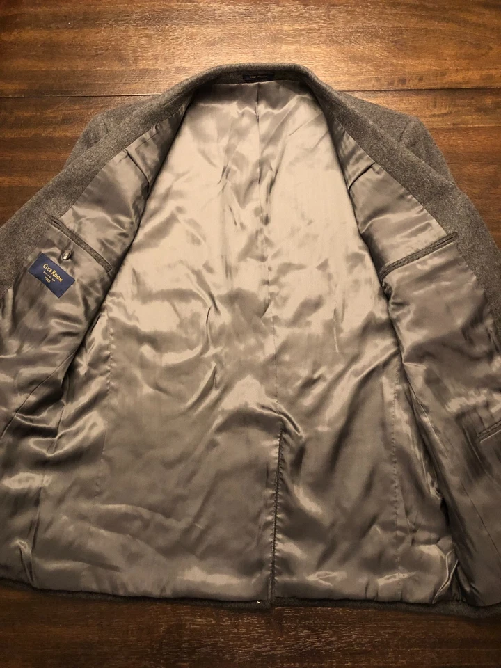 Club Room Blazer Jacket Mens 46R Gray Wool Silk Cashmere Luxury Sport Coat - Image 3 of 4