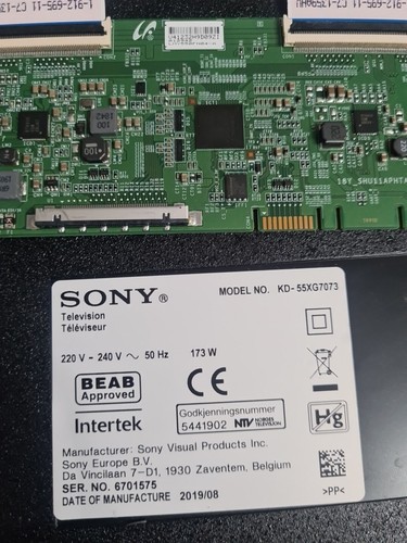 Sony KD-55XG7003 KD-55XG7073 T-Con 18y_Shu11aphta4v0.1 Scr Lmy550fn04-a - Photo 11/11