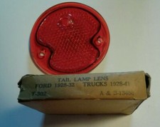 Antique Ford Tail Light Lens 1928 - 41 Red Ab-13450 With Original Box